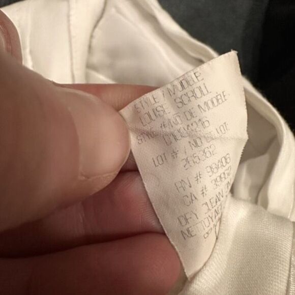 Theory Wool Blend Off White Textured Trouser Slim Fit Pants Tuxedo Pants Size 4 - Picture 11 of 14